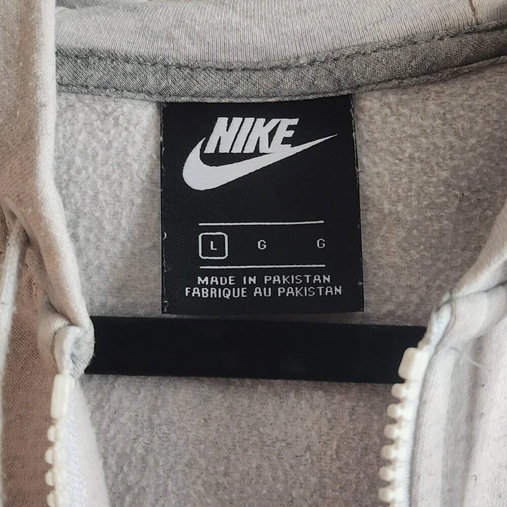 Nike Sportswear Mens Swoosh French Terry Sweatshirt Hoodie Full Zip Gray Size L